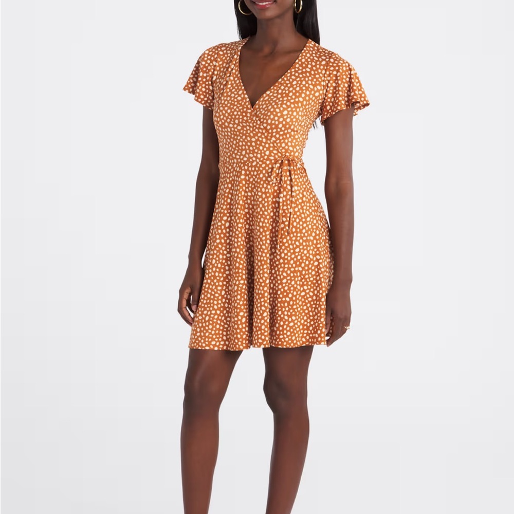 Kegan Faux Wrap Brushed Knit Dress